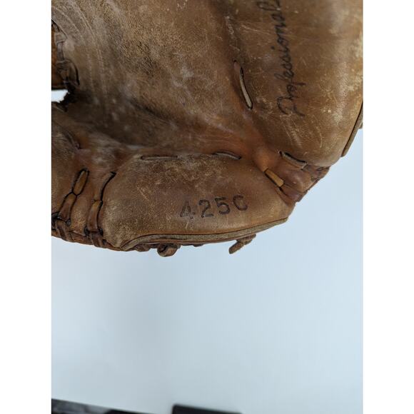 Vintage Top Grain Cow Hide Leather Deep Pocket Catcher's Mitt Glove 425C - Picture 3 of 9